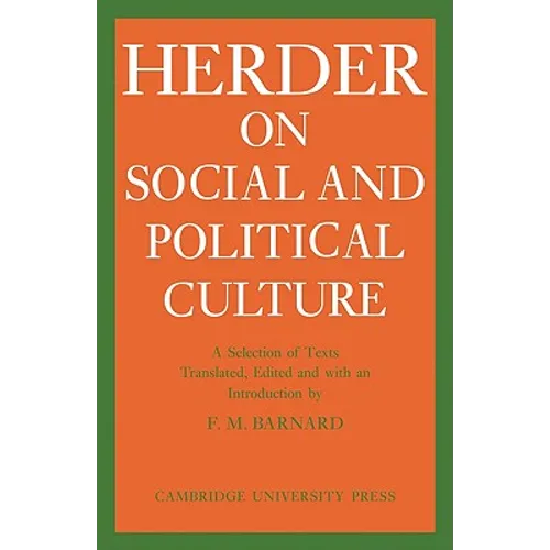 J. G. Herder on Social and Political Culture